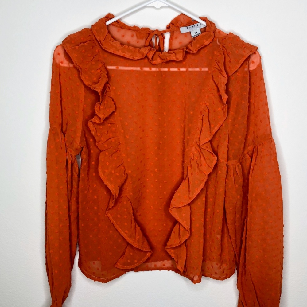 Orange Ruffle Blouse - Picture 4 of 7